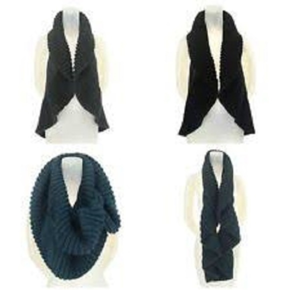 Infinity Scarf Loop Cable Chunky Knit Warm Black Teal Gray One Size Gift - Picture 2 of 8